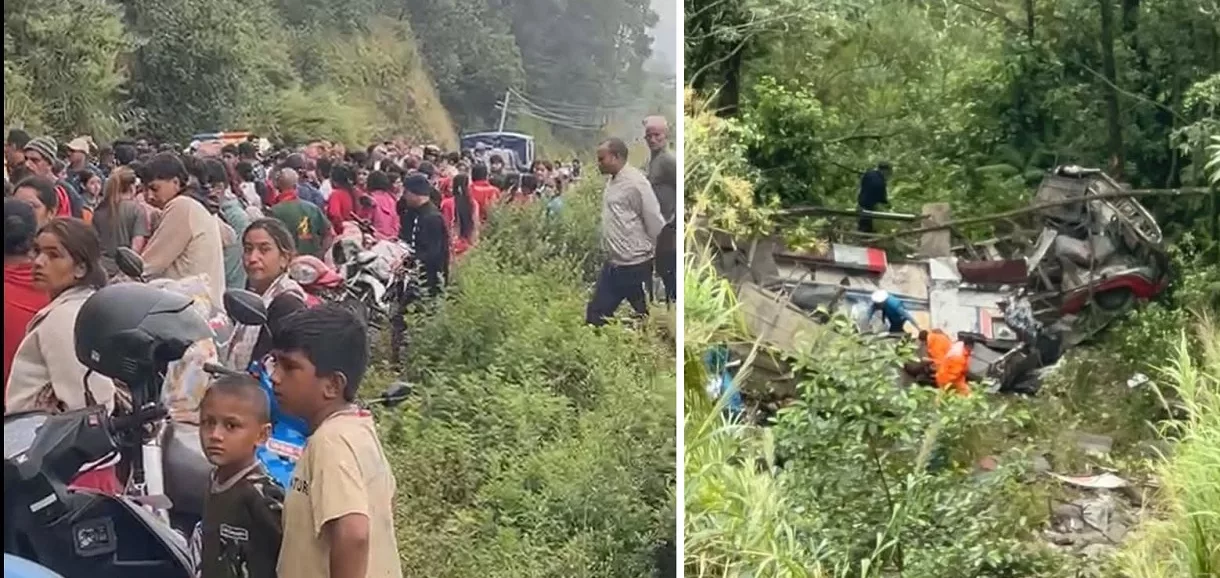 पोखरामा बस दुर्घटना हुँदा ४ विद्यार्थीसहित ५ जनाको मृत्यु